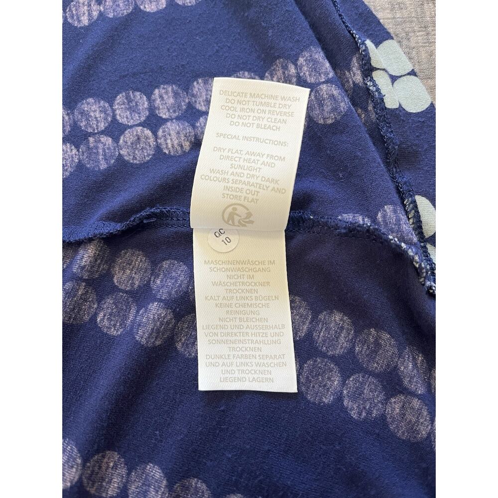 Boden Hayden Jersey Midi Dress Navy Blue Gray Stripe Dot Print Size US 8 - Picture 7 of 12